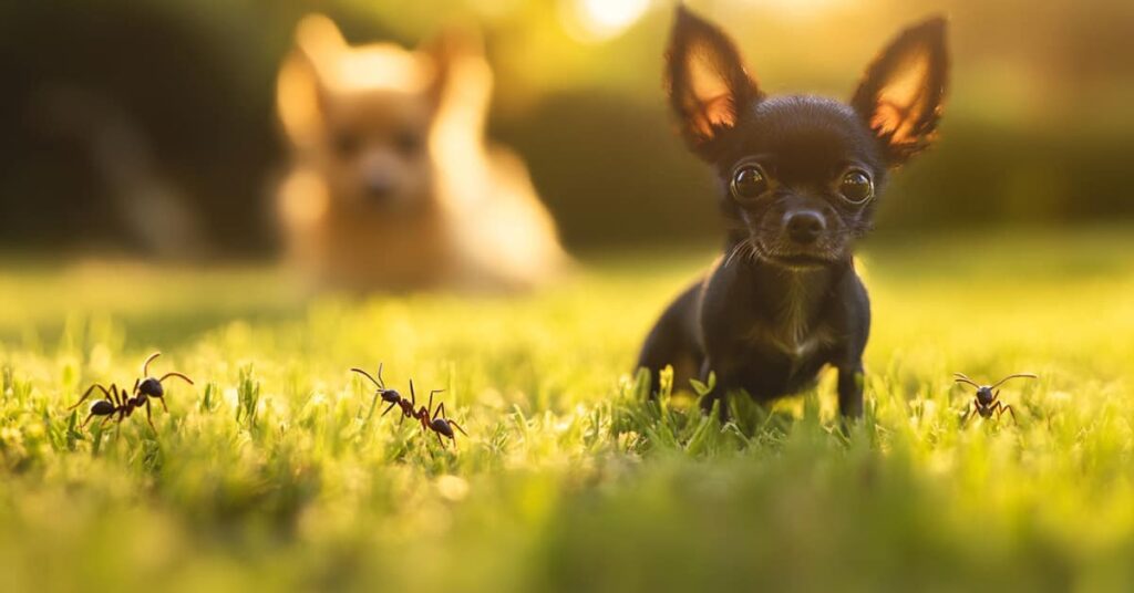 2 Pets In Grass With Stinging Asian Needle Ant